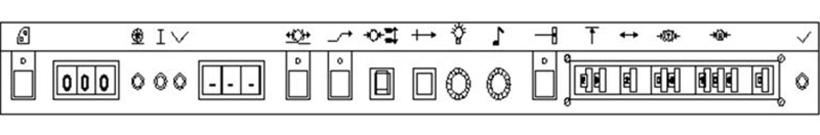 ATC-panel med 000 i forindikator og --– i målhastighetsindikator