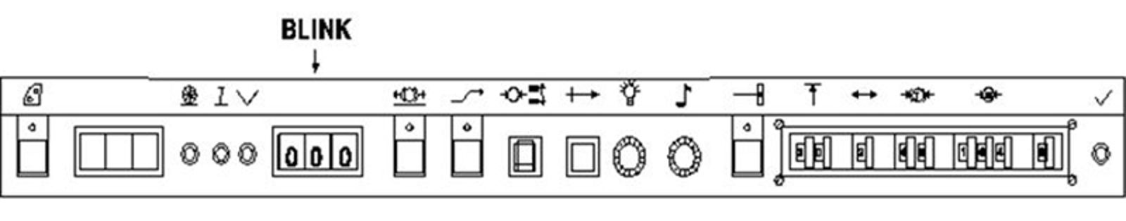 ATC-panel med blinkende 000 i hovedindikator og tom forindikator