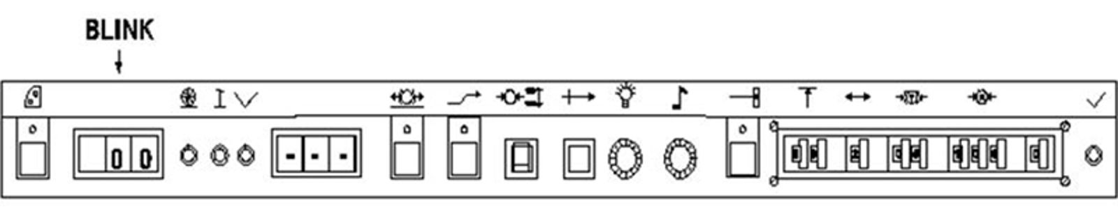ATC-panel med blinkende forindikator 00 og --- i målhastighetsindikator