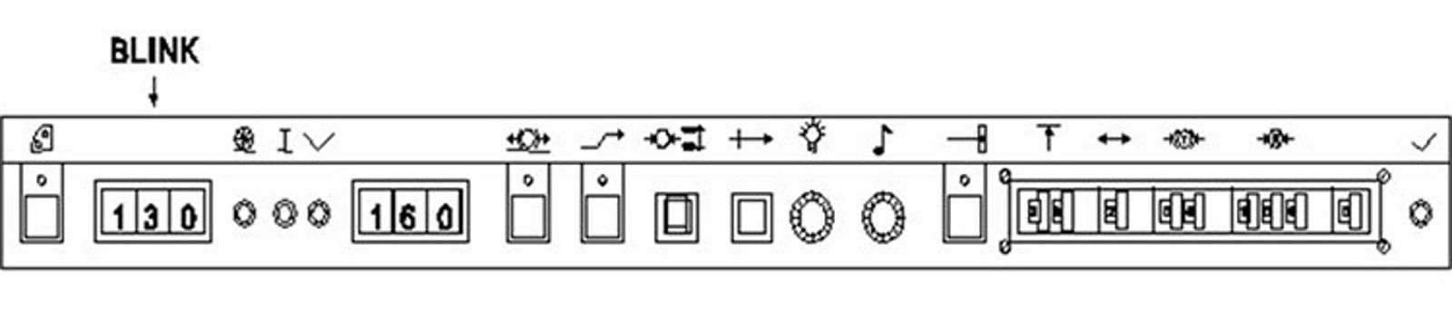 ATC-panel med blinkende forindikator 130 og målhastighet 160