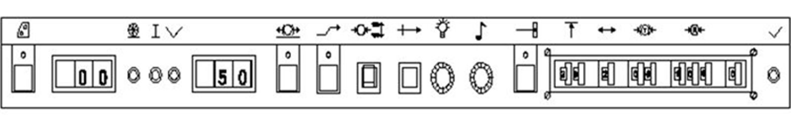 ATC-panel med 000 i forindikator og 50 i hovedindikator