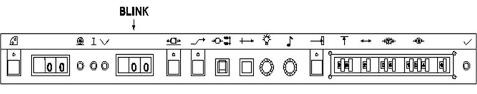 ATC-panel med blinkende forindikator 00 og målhastighetsindikator 000