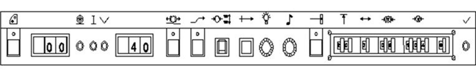 ATC-panel med forindikator 00 og målhastighet 40