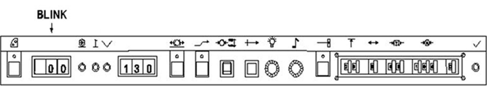 ATC-panel med blinkende forindikator 00 og målhastighet 130
