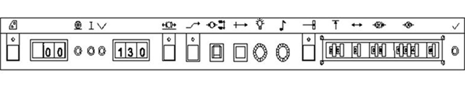 ATC-panel med forindikator 00 og målhastighet 130