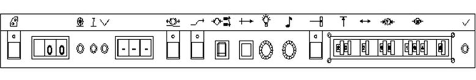 ATC-panel med forindikator 00 og --- i målhastighetsindikator
