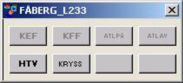 Ordrepanel for hovedsignal: aktive knapper HTV og KRYSS, nedtonede KEF, KFF, ATL PÅ, ATL AV