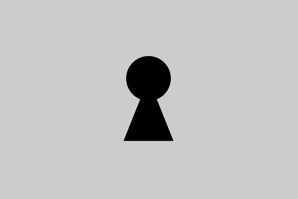 Sort nøkkelhullsymbol