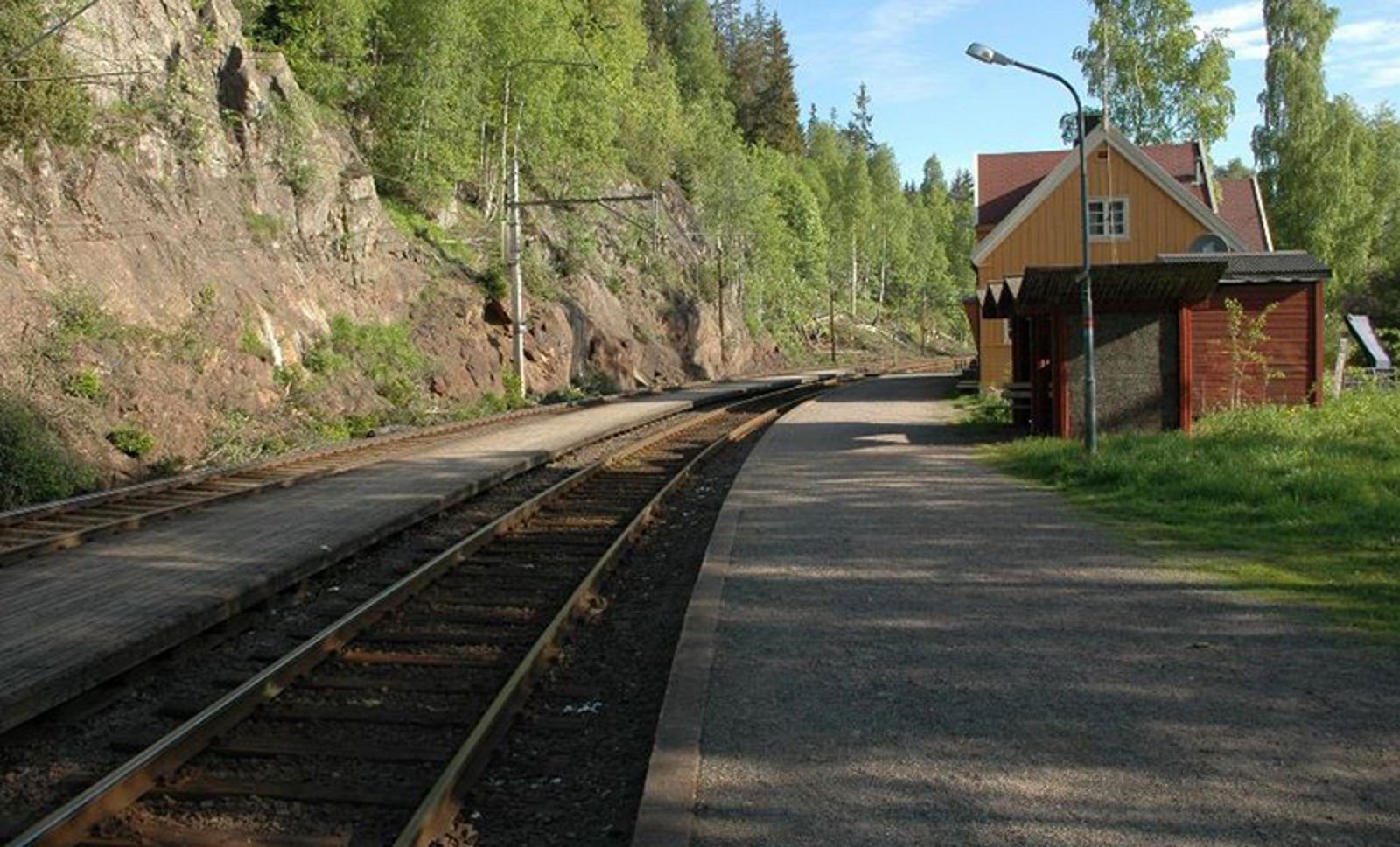 Åneby stasjon sett i retning fra Oslo