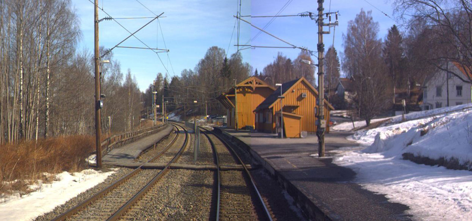 Blaker stasjon sett i retning fra Oslo