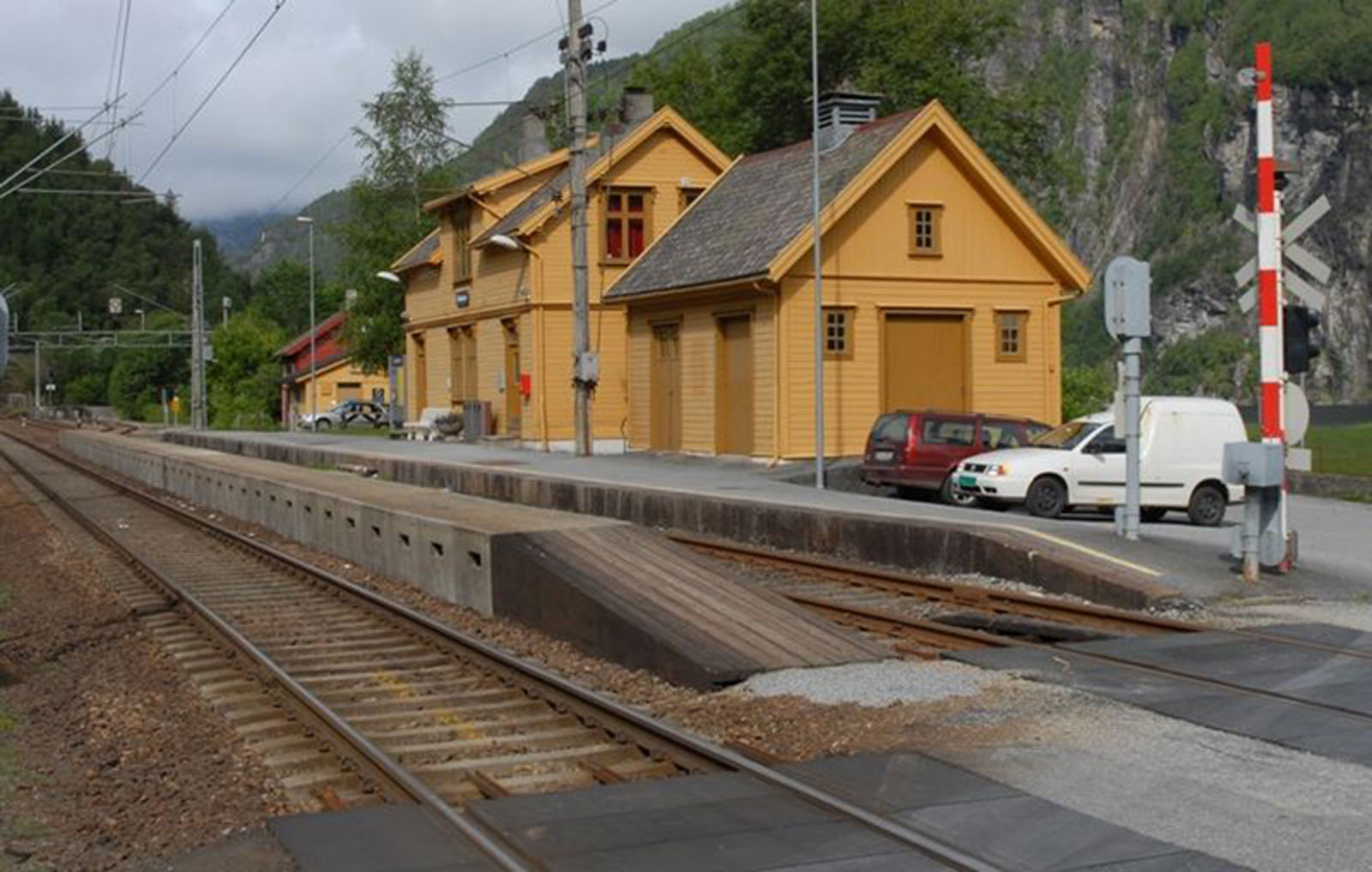 Bolstadøyri stasjon sett i retning fra Oslo