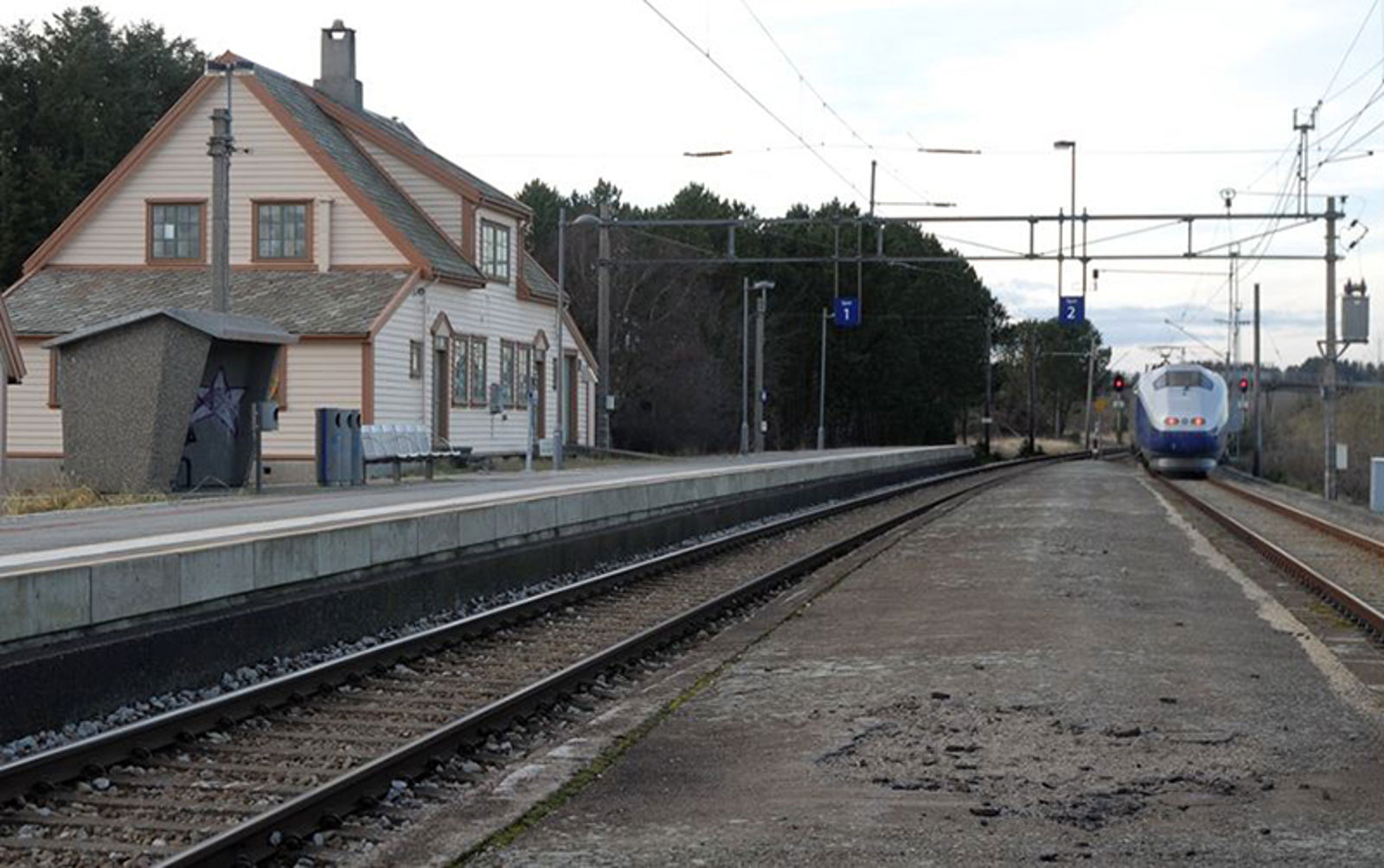 Brusand stasjon sett i retning fra Oslo