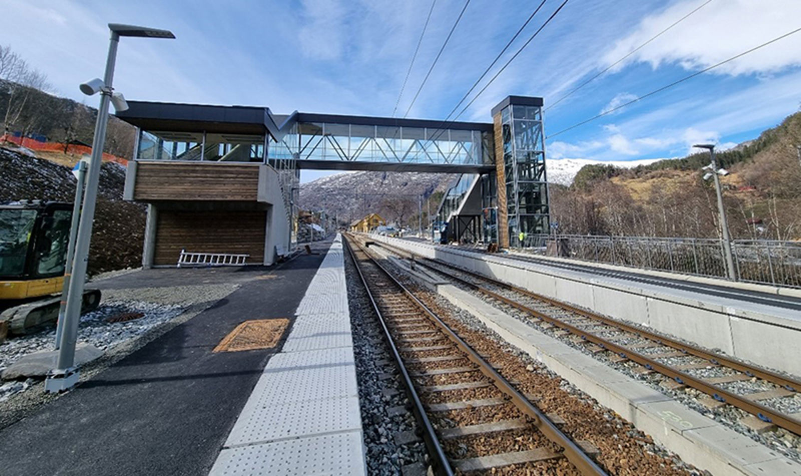 Evanger stasjon sett i retning mot Bergen