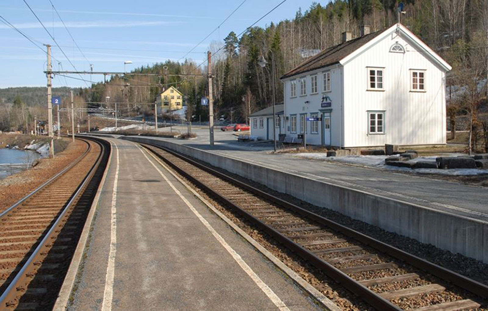 Gjerstad stasjon sett i retning fra Oslo