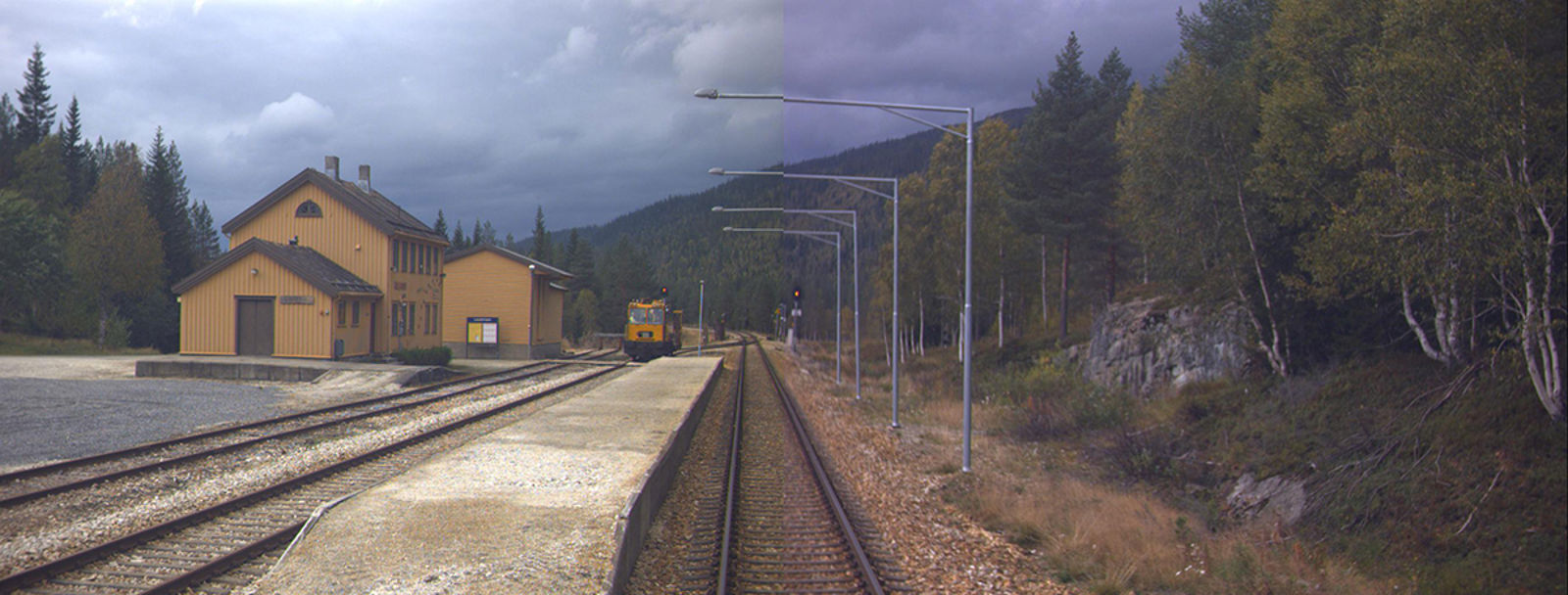 Lassemoen stasjon sett i retning mot Oslo