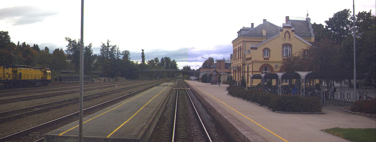 Levanger stasjon sett i retning mot Oslo