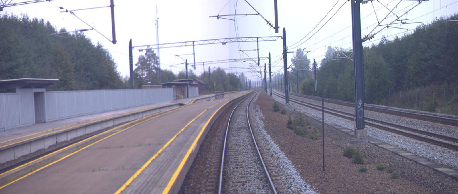 Lindeberg stasjon sett i retning fra Oslo