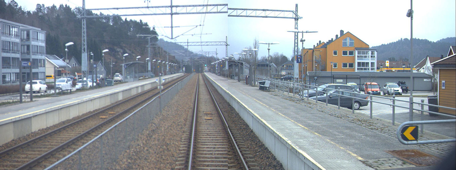 Nodeland stasjon sett i retning mot Oslo