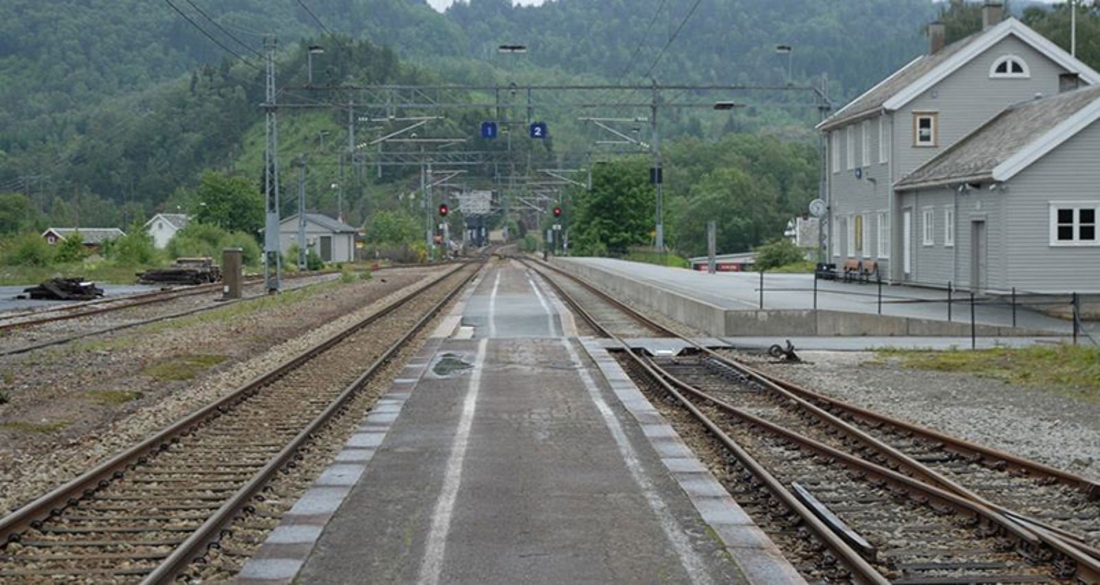 Sira stasjon sett i retning mot Oslo