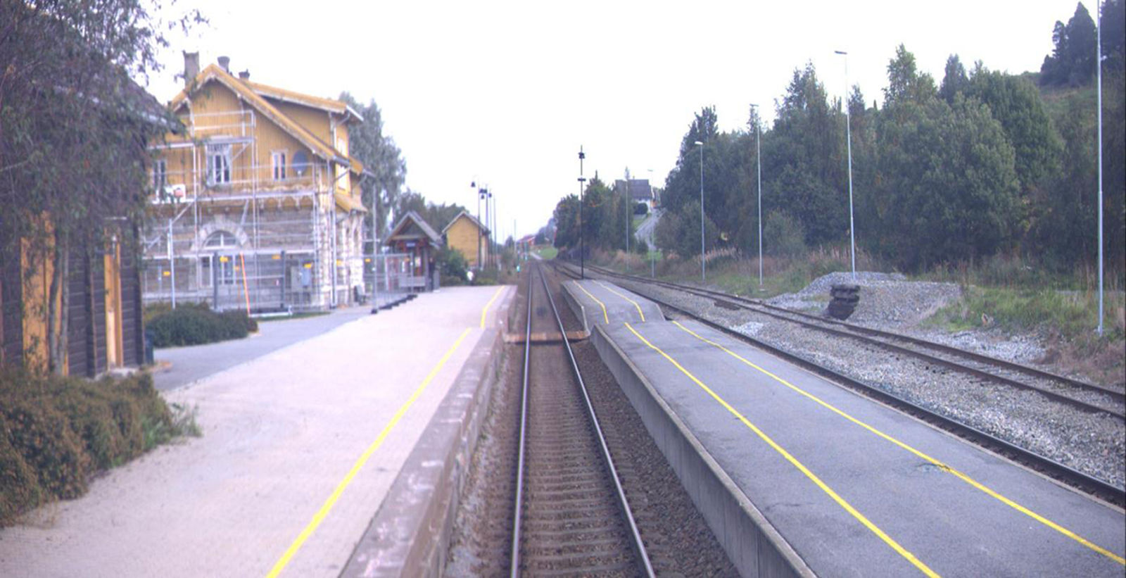 Skogn stasjon sett i retning fra Oslo