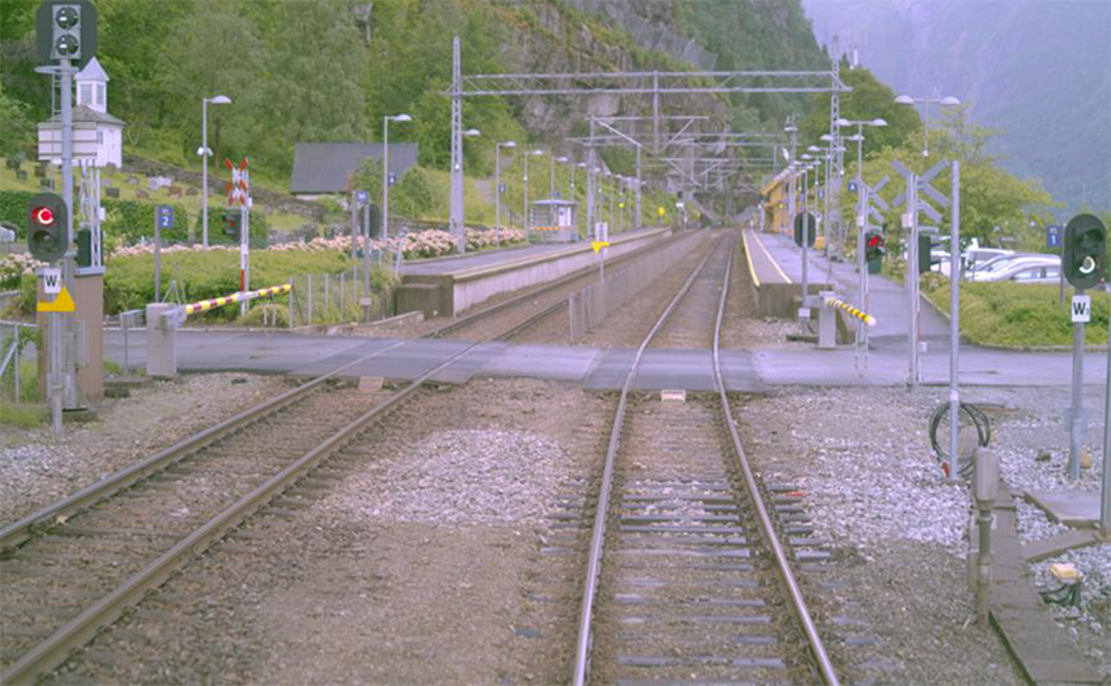 Spor og plattformer på Stanghelle stasjon