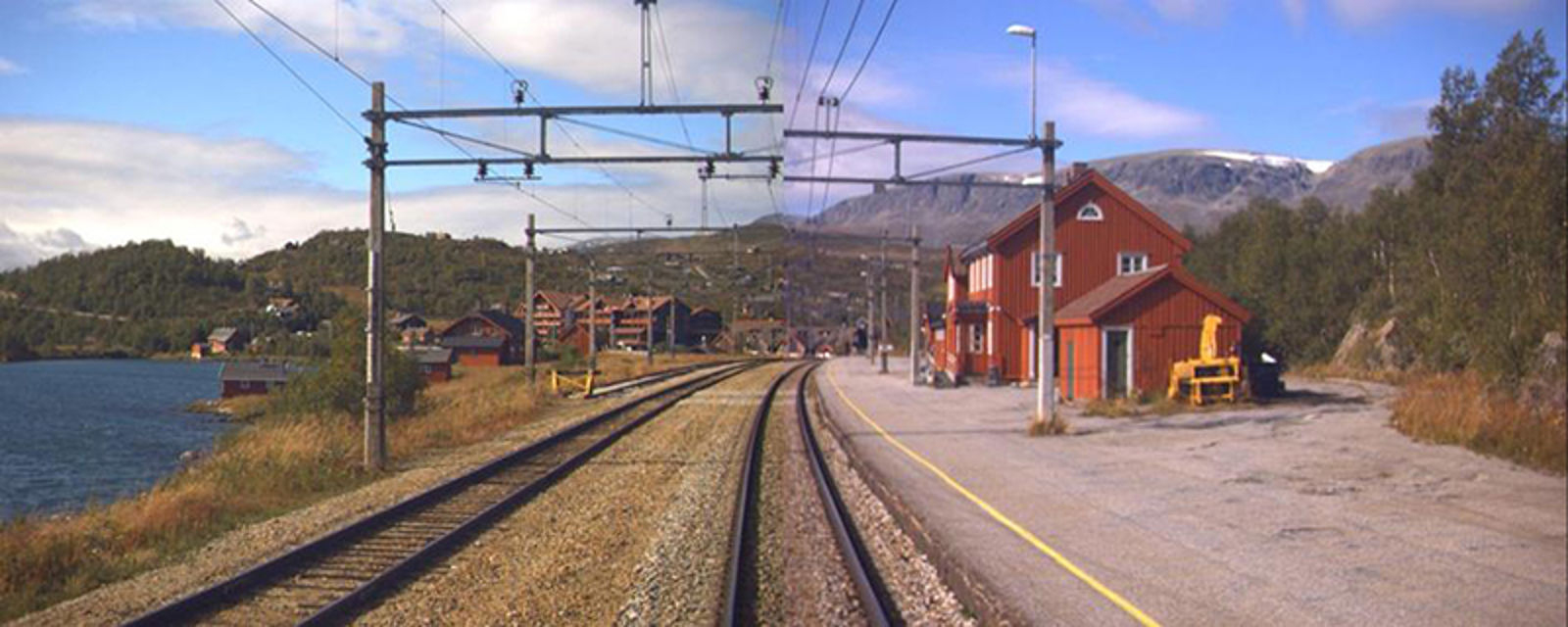 Ustaoset stasjon sett i retning fra Oslo