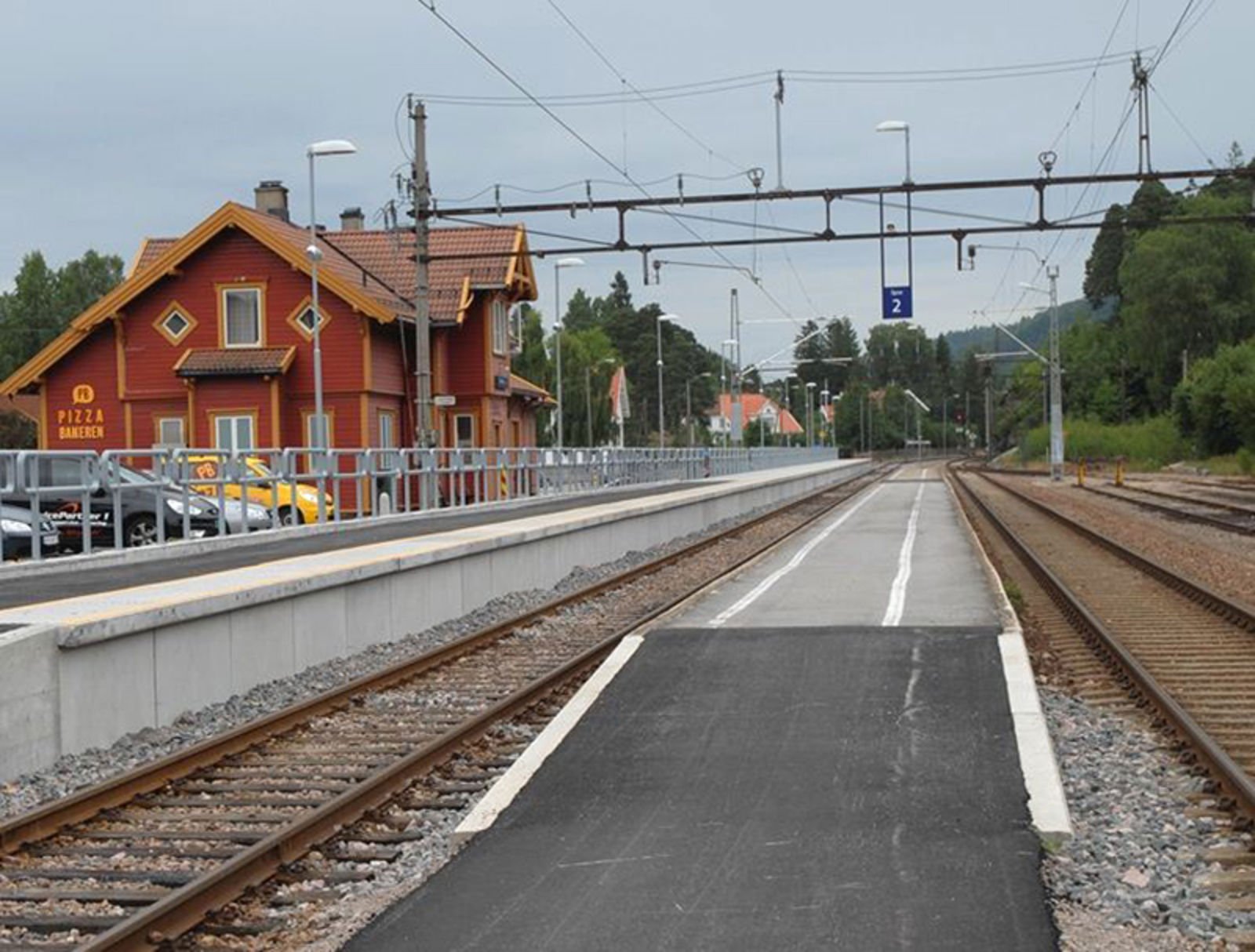 Vennesla stasjon sett i retning mot Oslo