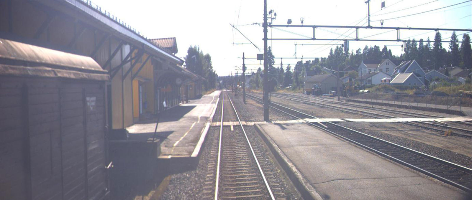Vikersund stasjon sett i retning mot Oslo