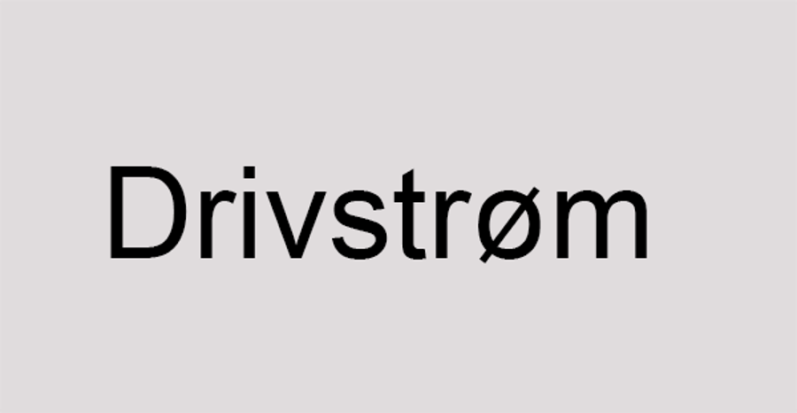 Tekst på grå bakgrunn: Drivstrøm