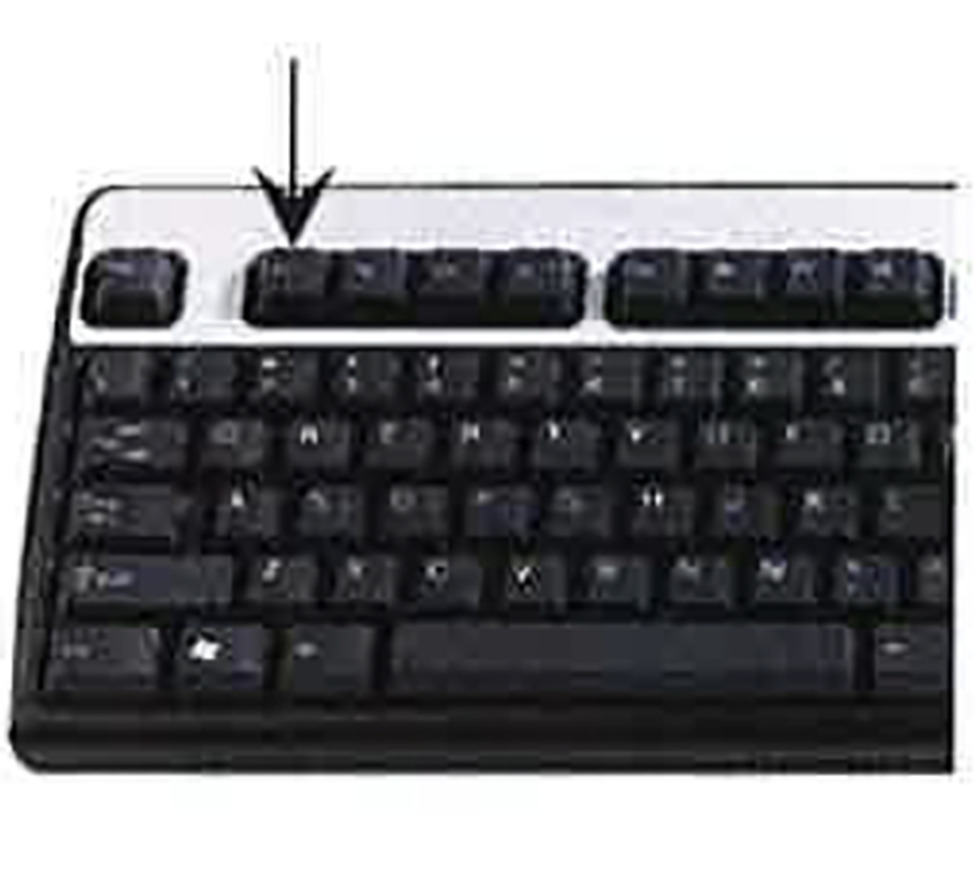 Tastatur med pil mot F1