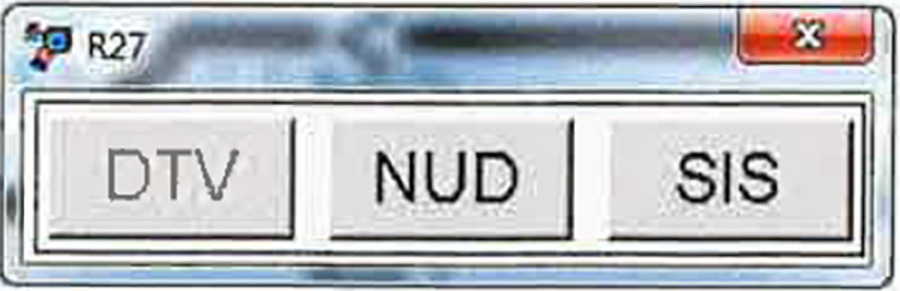 Knapper merket DTV, NUD, SIS